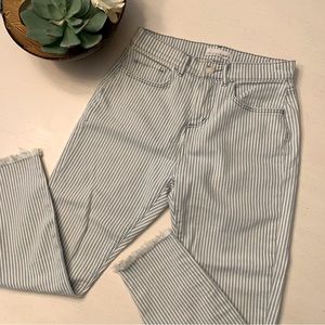 Loft seersucker pinstripe high rise jeans